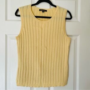 ☀️ Brooks Brothers Yellow Cable-Knit Sleeveless Tank